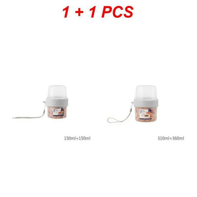 1/2GAB Brokastu auzu pārslu graudaugu riekstu jogurta salātu kauss blīvējuma konteinera komplekts ar dakšiņu mērces krūzes vāku Bento Tuppers pārtikas konusveida bļoda