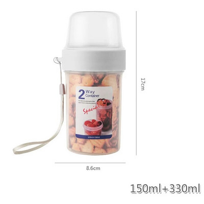 Šalice za doručak u pokretu Posuda za žitarice i mlijeko Nepropusna kutija za pohranu hrane Zatvorena prozirna posuda za spremanje hrane u obliku čaše