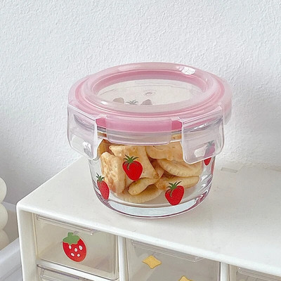 Maza, svaiga mini, svaigi uzglabājama bļoda zemeņu svaigi uzglabājama bļoda 120 ml meiteņu uzkodu kastīte Papildu pārtikas kārba Bento pusdienu kaste