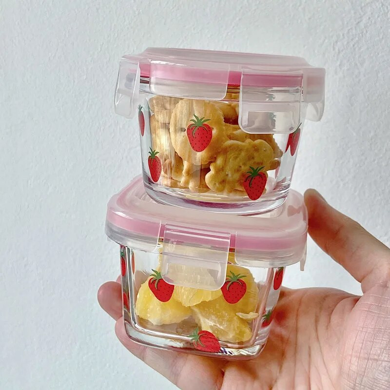 Maza, svaiga mini, svaigi uzglabājama bļoda zemeņu svaigi uzglabājama bļoda 120 ml meiteņu uzkodu kastīte Papildu pārtikas kārba Bento pusdienu kaste