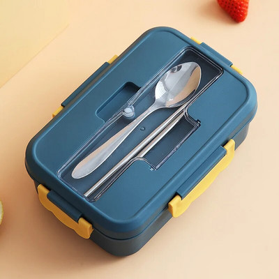 Bento Box Ιαπωνικό στυλ για παιδιά Μαθητικό δοχείο φαγητού Σιταρένιο άχυρο στεγανό Τετράγωνο κουτί γεύματος με θήκη