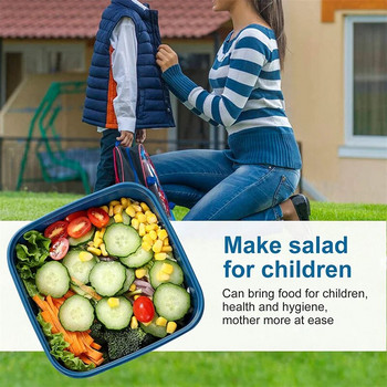 Φορητό δοχείο για μεσημεριανό γεύμα σαλατιέρα 2 θήκες με μεγάλα κουτιά Bento Salad Bowls Κουτί μεσημεριανού γεύματος Δοχείο για φαγητό