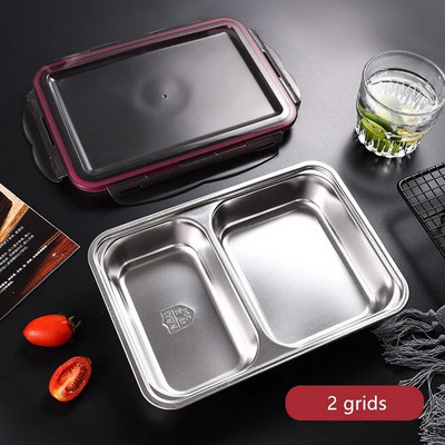 304 roostevabast terasest poolitatud lõunakarbiga kaanega õhtusöögitaldrik metallist suletud toidu hoiukonteinerid Koolilaste söökla