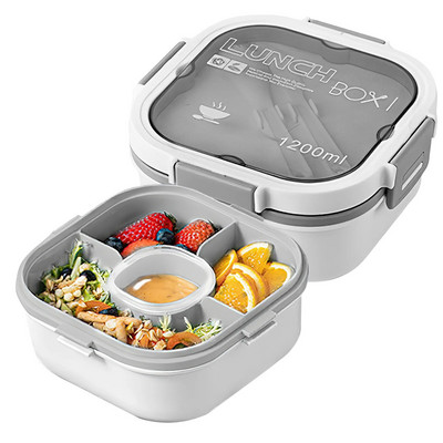 Laste lõunakarp 1200 ml lekkekindel BPA-vaba Bento Box lõunasöögikonteinerid väikelastele Sisseehitatud korduvkasutatavad lusikad Nõudepesumasin #20