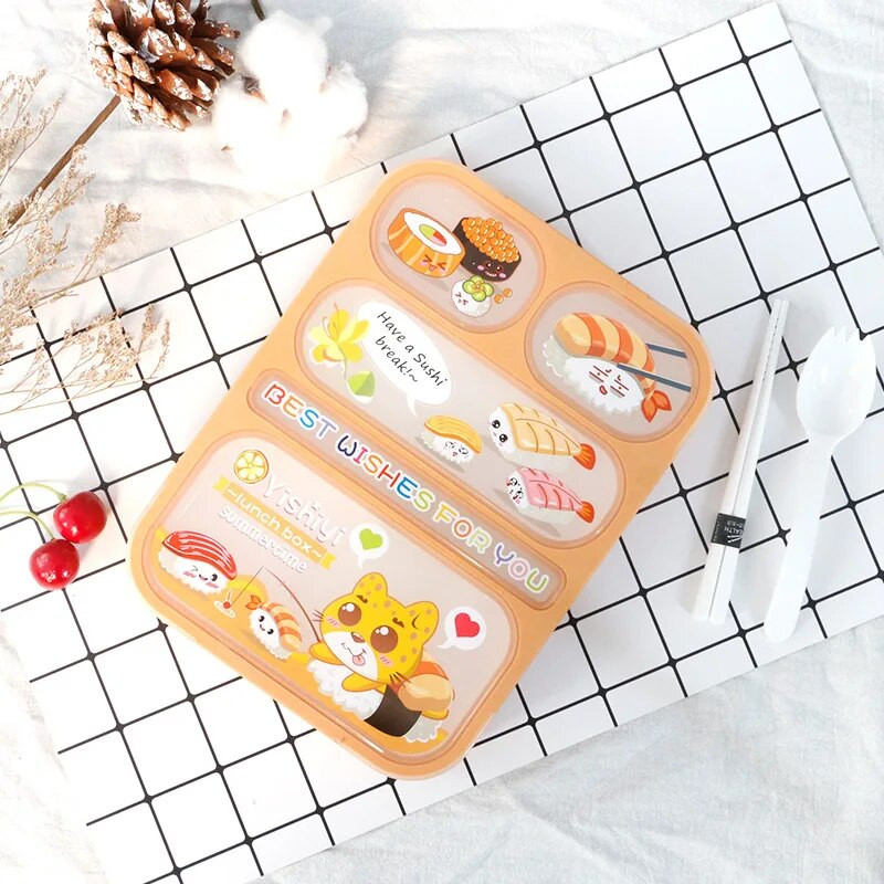 Dječja kutija za ručak Posuđe velikog kapaciteta Posuda za hranu Putovanja Planinarenje Kampiranje Ured Škola Nepropusna prijenosna Bento kutija 1000 ml