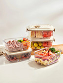 WORTHBUY läbipaistev plastikust lõunakarp lastele õpilastele kaasaskantavad vaakumkinnitusega Bento Box puuviljatoidu mahutid