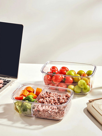 WORTHBUY Διαφανές πλαστικό κουτί μεσημεριανού γεύματος για παιδιά φοιτητές Φορητό σφραγισμένο με ηλεκτρική σκούπα Bento Box Δοχεία αποθήκευσης τροφίμων φρούτων