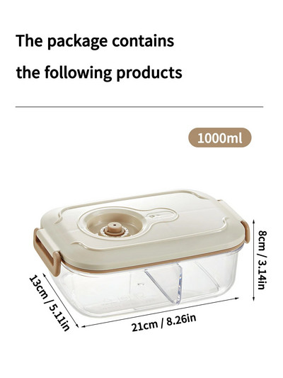 WORTHBUY läbipaistev plastikust lõunakarp lastele õpilastele kaasaskantavad vaakumkinnitusega Bento Box puuviljatoidu mahutid