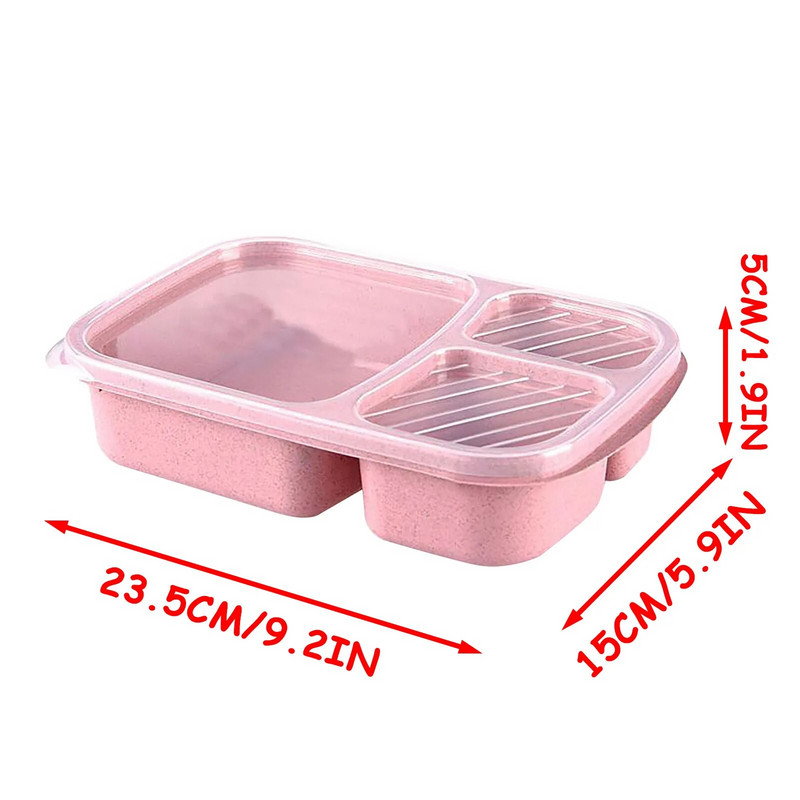 Mikrolaineahjus lõunakast nisuõlgedest bentokast koos piknikuga bentokarbid toidukonteinerid lastele kooli täiskasvanute kontori lõunakast