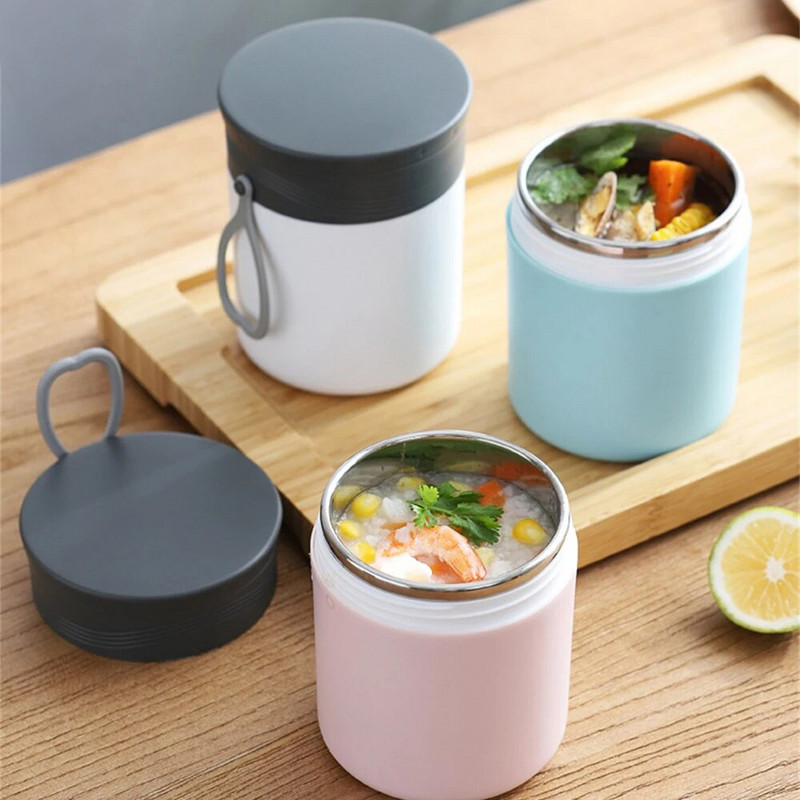 450ml Pārtikas termiskā burka izolēta zupas krūze Termosa konteineri nerūsējošā tērauda pusdienu kārbai termosaglabājiet karstu biroja darbinieku skolai