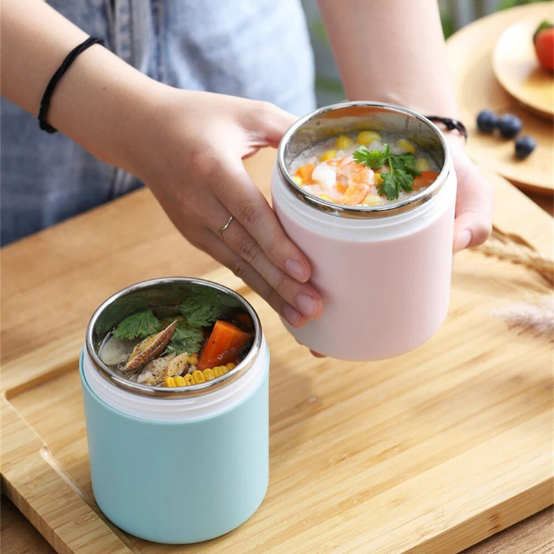 450ml Pārtikas termiskā burka izolēta zupas krūze Termosa konteineri nerūsējošā tērauda pusdienu kārbai termosaglabājiet karstu biroja darbinieku skolai