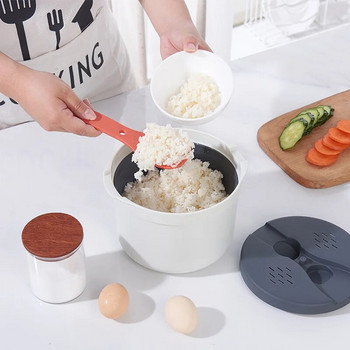 Φούρνος μικροκυμάτων 2L Φούρνος ρυζιού Φορητό δοχείο φαγητού Πολυλειτουργικός ατμομάγειρας Ρυζομάγειρας Bento Κουτί μεσημεριανού γεύματος Μαγειρικά σκεύη