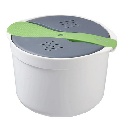 2L mikroviļņu krāsns rīsu plīts Pārnēsājams pārtikas trauks Daudzfunkcionāls tvaicētājs rīsu plīts Bento pusdienu kastes tvaicēšanas piederumi