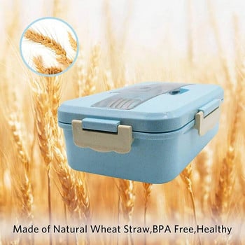 Кутия Bento Екологична кутия за обяд Контейнер за храна Материал от пшенична слама Съдове за хранене в микровълнова Кутия за обяд