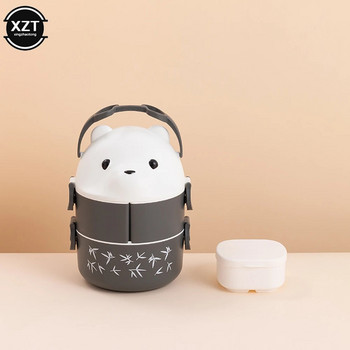 Στοιβαζόμενο Bento Box Kids Cute Bear στεγανά δοχεία για μεσημεριανό γεύμα για ζεστά φαγητά κενού Thermos Κουτί γεύματος Θερμικά κουτιά Κουζίνα Gadget