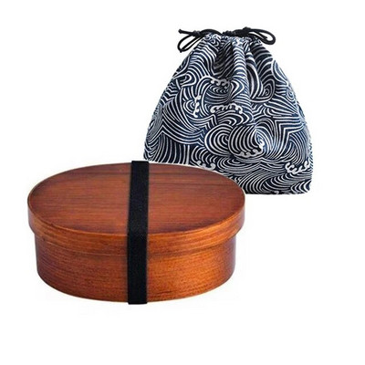 Jaapani stiilis puidust söögikarp Bento Box kaasaskantav ühekihiline sushitoidukonteiner üliõpilaste kontoritöötajatele sööginõude komplekt