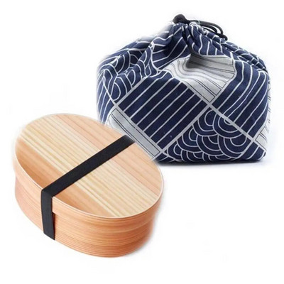 Jaapani stiilis puidust söögikarp Bento Box kaasaskantav ühekihiline sushitoidukonteiner üliõpilaste kontoritöötajatele sööginõude komplekt