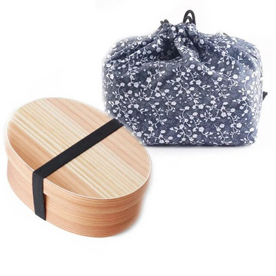 Jaapani stiilis puidust söögikarp Bento Box kaasaskantav ühekihiline sushitoidukonteiner üliõpilaste kontoritöötajatele sööginõude komplekt