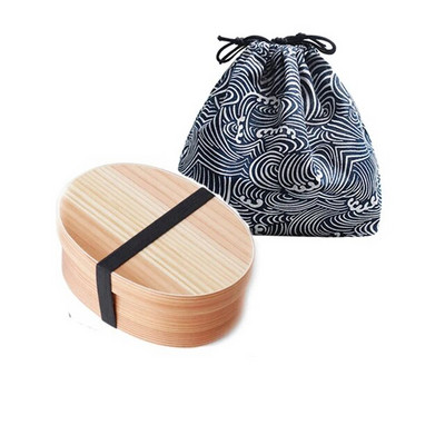 Jaapani stiilis puidust söögikarp Bento Box kaasaskantav ühekihiline sushitoidukonteiner üliõpilaste kontoritöötajatele sööginõude komplekt