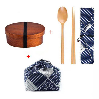 Jaapani stiilis puidust söögikarp Bento Box kaasaskantav ühekihiline sushitoidukonteiner üliõpilaste kontoritöötajatele sööginõude komplekt