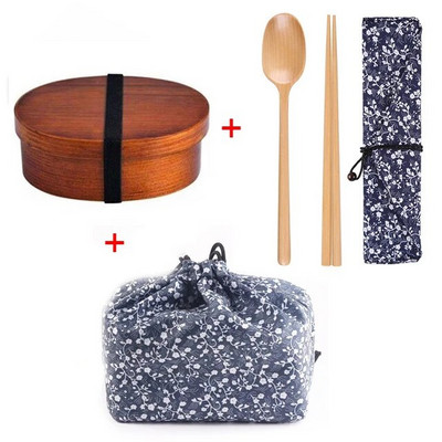 Jaapani stiilis puidust söögikarp Bento Box kaasaskantav ühekihiline sushitoidukonteiner üliõpilaste kontoritöötajatele sööginõude komplekt