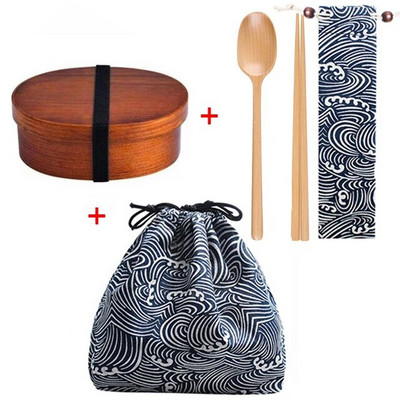 Jaapani stiilis puidust söögikarp Bento Box kaasaskantav ühekihiline sushitoidukonteiner üliõpilaste kontoritöötajatele sööginõude komplekt