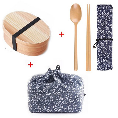 Jaapani stiilis puidust söögikarp Bento Box kaasaskantav ühekihiline sushitoidukonteiner üliõpilaste kontoritöötajatele sööginõude komplekt