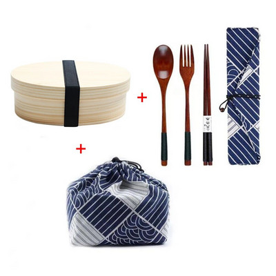 Jaapani stiilis puidust söögikarp Bento Box kaasaskantav ühekihiline sushitoidukonteiner üliõpilaste kontoritöötajatele sööginõude komplekt