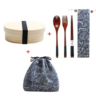 Jaapani stiilis puidust söögikarp Bento Box kaasaskantav ühekihiline sushitoidukonteiner üliõpilaste kontoritöötajatele sööginõude komplekt