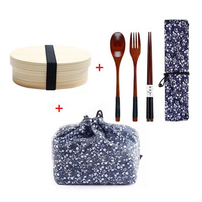 Jaapani stiilis puidust söögikarp Bento Box kaasaskantav ühekihiline sushitoidukonteiner üliõpilaste kontoritöötajatele sööginõude komplekt