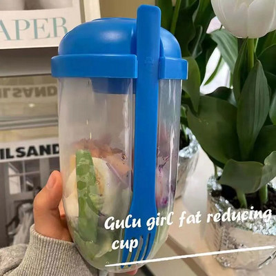 Prijenosna šalica za salatu Šalica za zobene pahuljice Set spremnika za brtvljenje Jogurt Orašasti plodovi sa smanjenim udjelom masti Povrće Voće Šalica s poklopcem Žlica Šalica Kutija za ručak