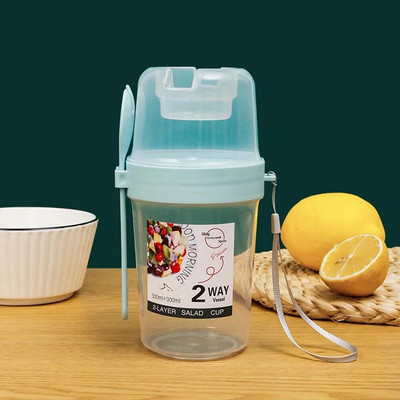 Prijenosna šalica za salatu Šalica za zobene pahuljice Set spremnika za brtvljenje Jogurt Orašasti plodovi sa smanjenim udjelom masti Povrće Voće Šalica s poklopcem Žlica Šalica Kutija za ručak