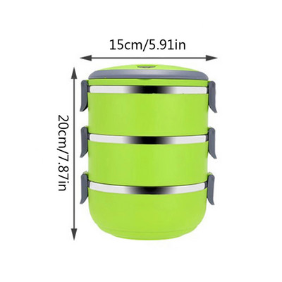 Κουτί γεύματος από ανοξείδωτο ατσάλι, φορητό κουτί γεύματος, σφραγισμένο κουτί γεύματος με λαβή μεταφοράς.