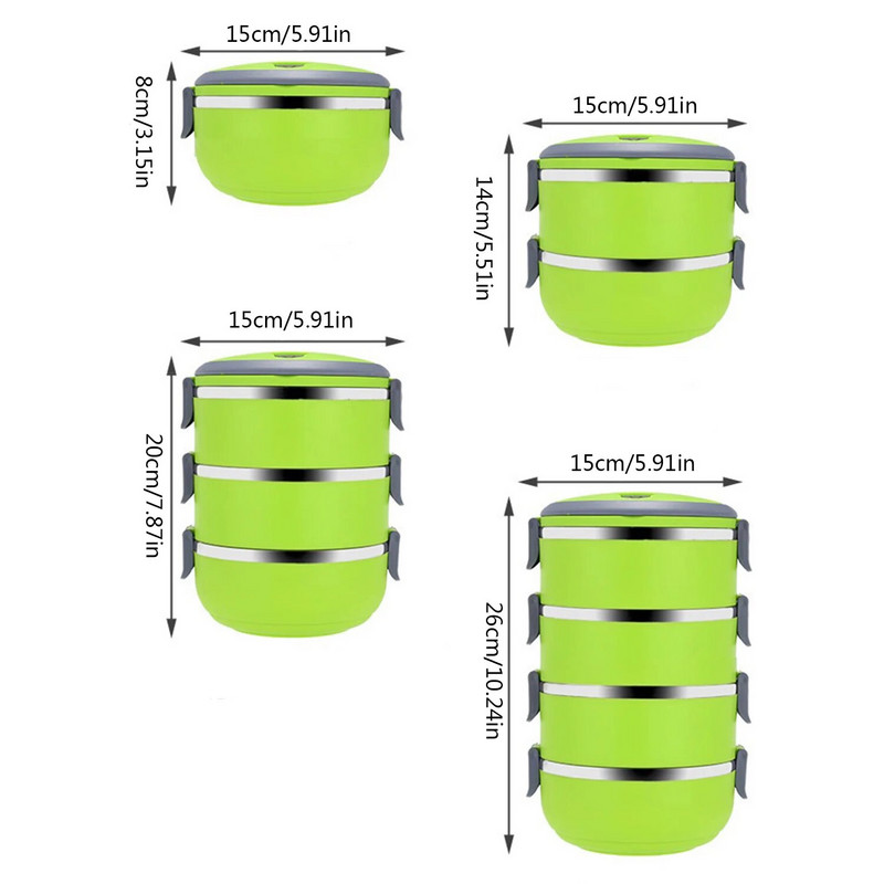 Κουτί γεύματος από ανοξείδωτο ατσάλι, φορητό κουτί γεύματος, σφραγισμένο κουτί γεύματος με λαβή μεταφοράς.