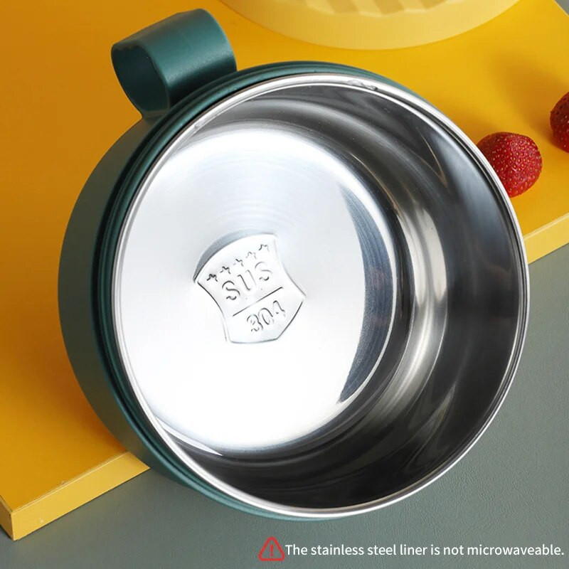 Roostevabast terasest kiirnuudlikauss Kahekihiline põletusvastane lõunakarp puuvilja rameni supikausid kööginõud toidukonteiner