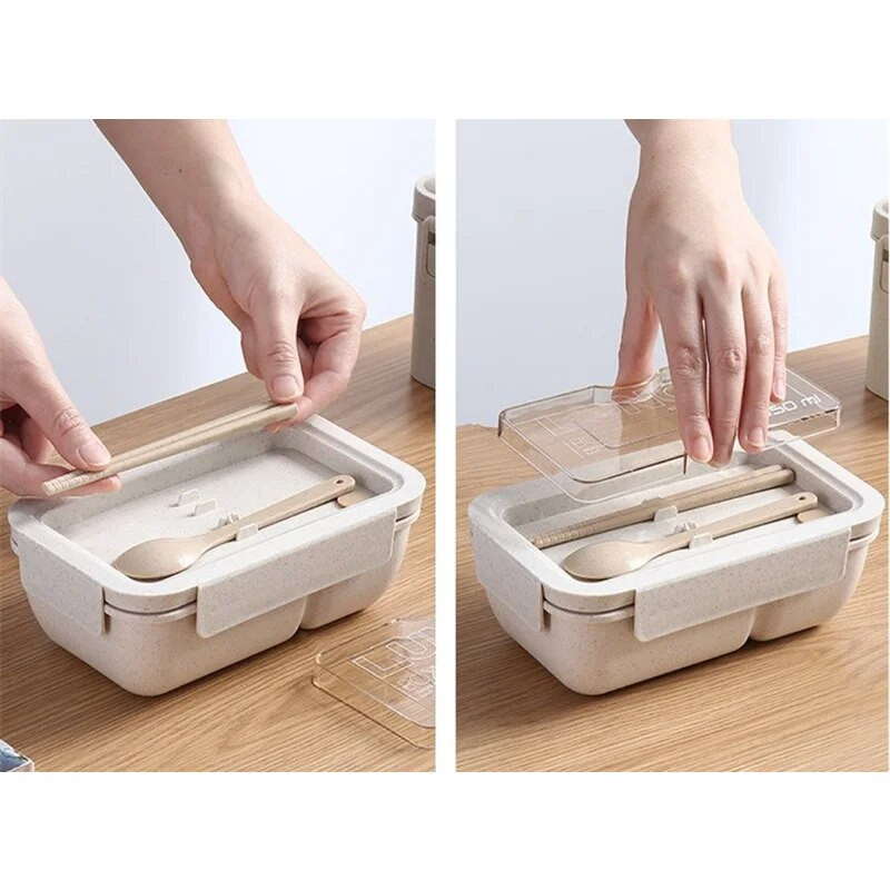 1100 ml Tervislik materjal Lõunakarp nisuõled Jaapani stiilis Bento Boxes Mikrolaineahjus sööginõud toidu säilitusnõu