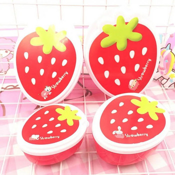 4 τμχ Μαθητικό Σχολικό Κουτί Γεύμα Φράουλα Bento Box Παιδικό Δοχείο Χωρητικότητας Κάμπινγκ Πικ-νικ Φαγητό Κουτί αποθήκευσης φρούτων