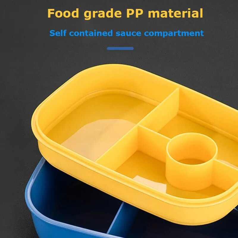 1900 ml trijų sluoksnių grindų Bento priešpiečių dėžutė vaikams maisto talpykla uždaryta vaisių salotų dėžutė, mikrobangų krosnelė