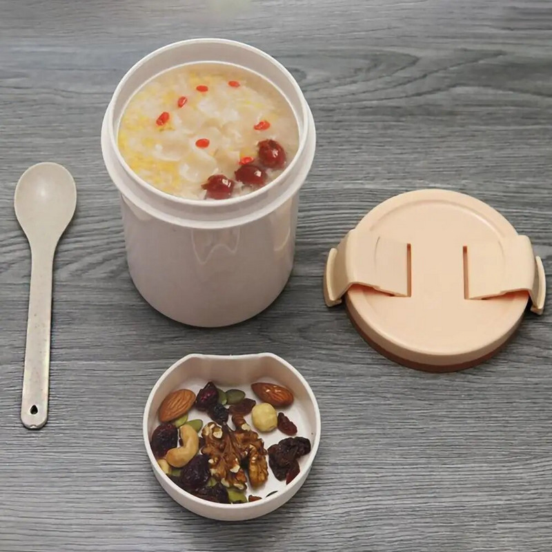 600 ml ekološki prihvatljiva pšenična stabljika prijenosna termosica za hranu Kutija za ručak Podebljana nepropusna šalica za juhu Kutija za ručak u mikrovalnoj pećnici Kuhinjski alati