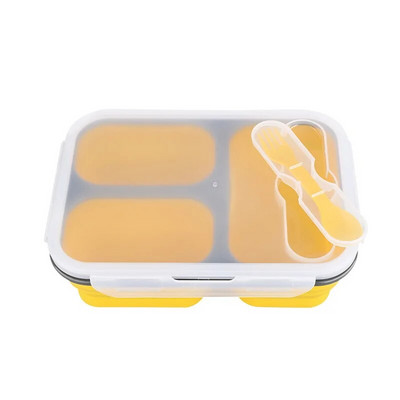 1100 ml silikona saliekama pārnēsājama pusdienu kaste liela ietilpība bļodiņu pusdienu kaste, saliekamā pusdienu kaste, videi draudzīga