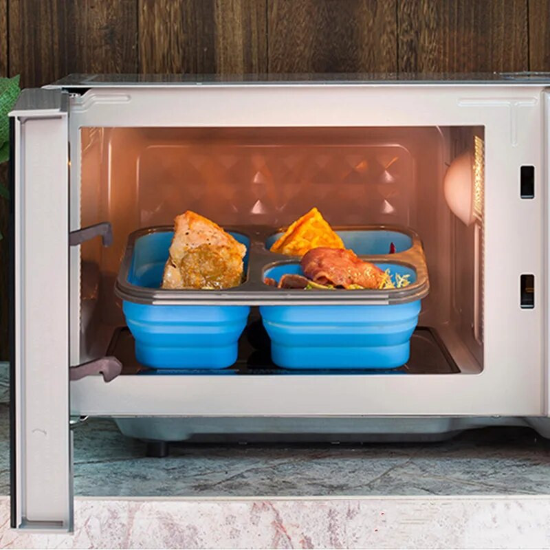 1100 ml silikona saliekama pārnēsājama pusdienu kaste liela ietilpība bļodiņu pusdienu kaste, saliekamā pusdienu kaste, videi draudzīga