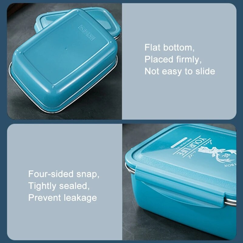 Kutije za ručak od nehrđajućeg čelika Dječja kutija za ručak s odjeljcima Bento kutije za odrasle Metalna kutija za doručak Dječji vrtić B03E