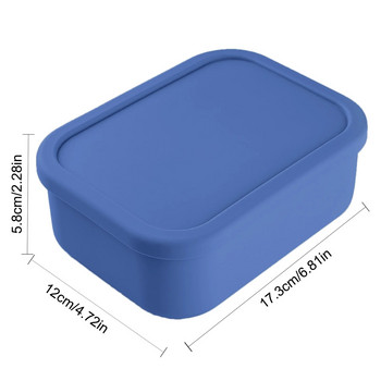 Силиконова кутия Bento Издръжлива кутия за обяд Контейнери с 3 отделения Контейнер за съхранение на храна с капак Снаксове за обяд Плодове