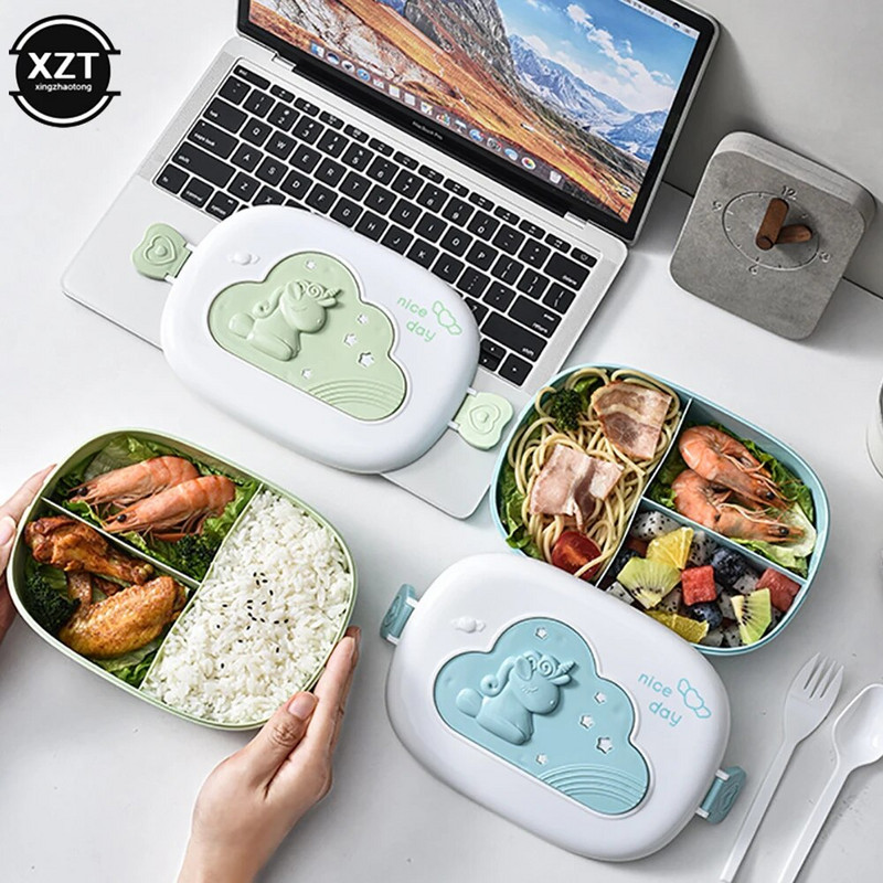 Prijenosna slatka kutija za ručak za djecu, odjeljci Microwae Bento kutija za ručak, dječja škola, kampiranje na otvorenom, piknik, posuda za hranu