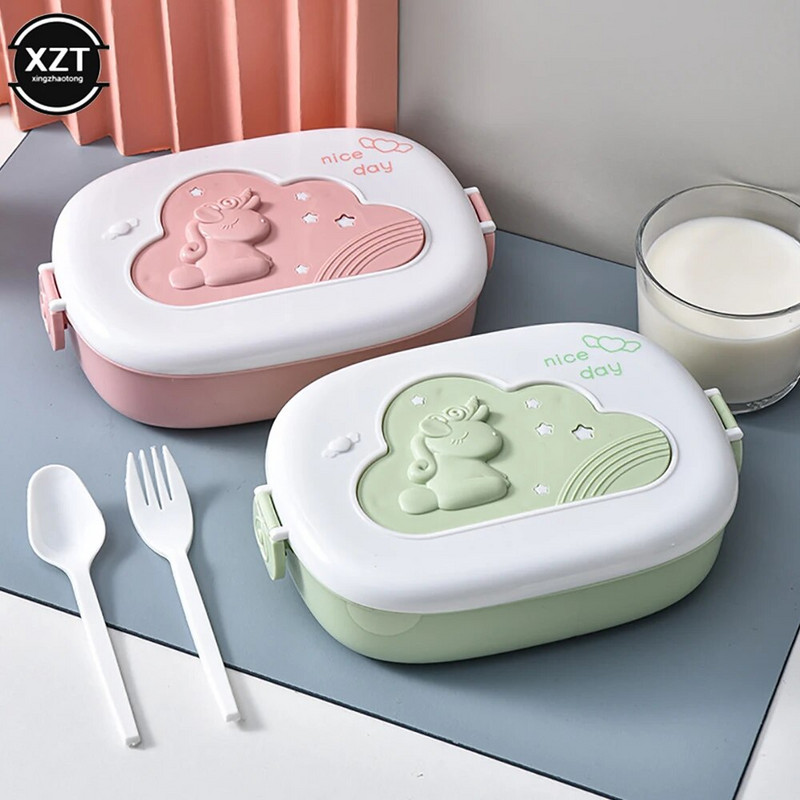 Prijenosna slatka kutija za ručak za djecu, odjeljci Microwae Bento kutija za ručak, dječja škola, kampiranje na otvorenom, piknik, posuda za hranu