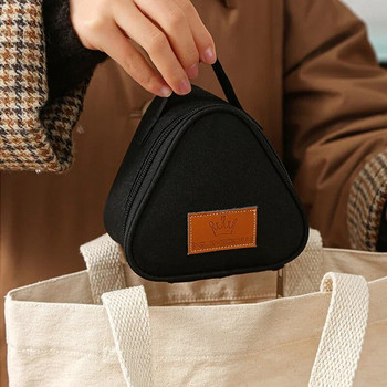 Нова триъгълна изолационна чанта Мини алуминиево фолио Студентска чанта с оризови топки Сладка преносима кутия за обяд Чанта за обяд на открито
