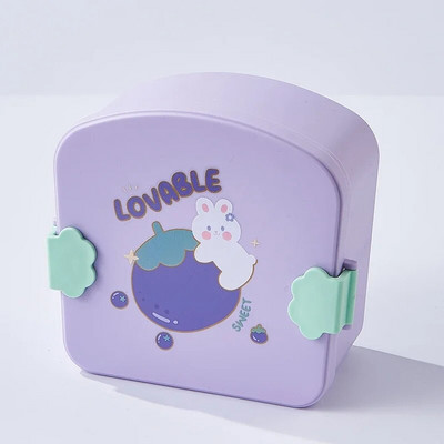 Prijenosna slatka kutija za ručak za djevojčice, školsku djecu, plastična kutija za piknik, bento kutija za mikrovalnu pećnicu, kutija za hranu s odjeljcima, posude za pohranu