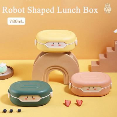 Cutie de prânz Bento drăguță de 780 ml Kawaii pentru copii, școlari, în stil japonez, grădiniță, pentru copii, pâine, sandviș, cutie de mâncare din plastic