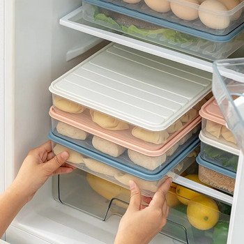 Хладилник Контейнер за съхранение на храна с капак Запечатан Хрупкав хранителен контейнер Запазване на свежестта на яйцата Кутия за съхранение на риба Свеж дистанционер Калъф за органайзер