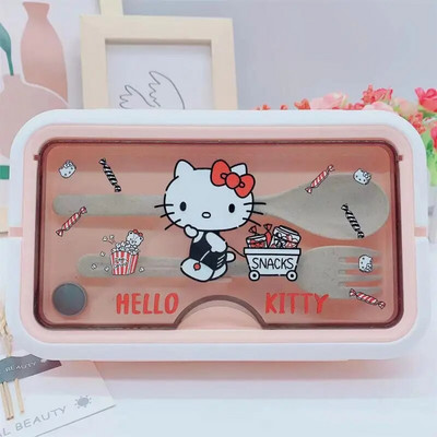 Γελοιογραφία Student Box Lunch Box Lunch Bento Box Διπλό φορητό κουτί γεύματος Χαριτωμένο κουτί αποθήκευσης Κουτί μεσημεριανού πικ-νικ Fresh Box Κουζίνα σερβίτσιο
